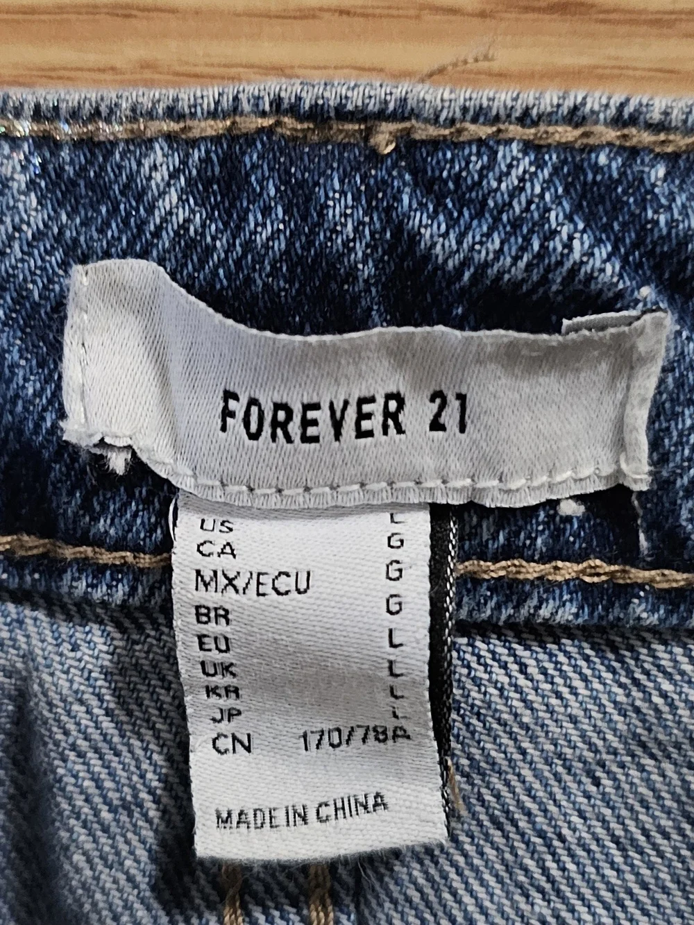Forever 21 Blue Iridescent Denim Mini Skirt
